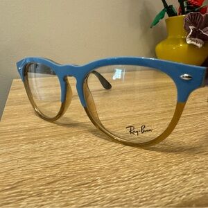 Ray-Ban Blue and Brown Two-Tone Round Eyeglass Frames
